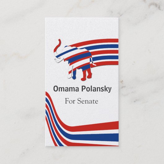 画像的の! 赤白青の政治共和党員 名刺 (正面)