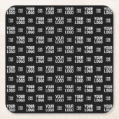 画像、スタイリッシュデザイン、またはビジネスロゴのパターン スクエアペーパーコースター (正面)