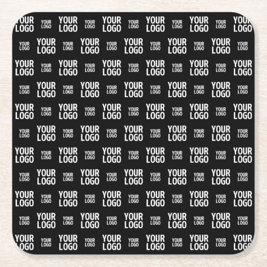 画像、スタイリッシュデザイン、またはビジネスロゴのパターン スクエアペーパーコースター (正面)