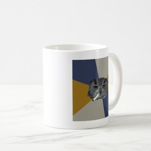 画学生のフクロウのアドバイス動物のミーム コーヒーマグカップ (正面右)