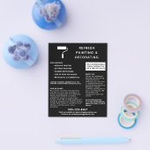 画家およびデコレータ絵を描ローラブラック チラシ (シングル)