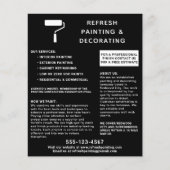 画家およびデコレータ絵を描ローラブラック チラシ (正面)