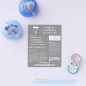 画家およびデコレータ絵を描ローラーグレー チラシ (シングル)