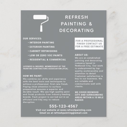 画家およびデコレータ絵を描ローラーグレー チラシ (正面)