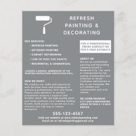 画家およびデコレータ絵を描ローラーグレー チラシ