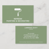 画家およびデコレータ絵を描ローロモダンーグリーン 名刺 (正面/裏面)