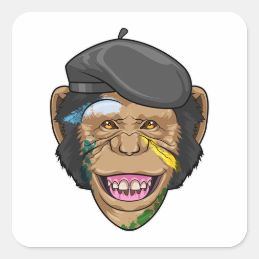 画家としてのサル スクエアシール (正面)