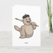 画家としてのシールが絵筆を持つ カード (裏面)