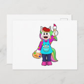 画家としてのユニコーン ポストカード (正面/裏面)