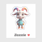 画家として可愛くて愛らしいヤギ シール (シート)