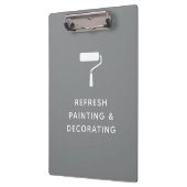 画家とデコレータの会社名グレー クリップボード (左)