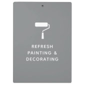 画家とデコレータの会社名グレー クリップボード (裏面)