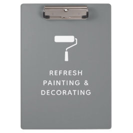 画家とデコレータの会社名グレー クリップボード