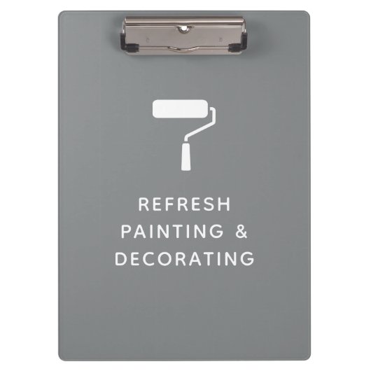 画家とデコレータの会社名グレー クリップボード (正面)