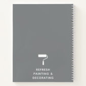 画家とデコレータの会社名グレー ノートブック (裏面)