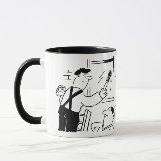 画家とデコレーターの漫画のマグカップ マグカップ (左)