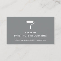 画家とデコレータ絵を描ローラーモダングレイ