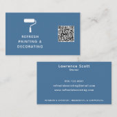 画家とデコレータQRコード絵を描ローラー海軍 名刺 (正面/裏面)