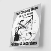 画家と装飾家 スクエア壁時計 (傾斜)