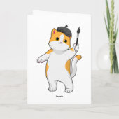 画家ねこがペイントブラシを持って カード (裏面)