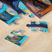 画家のスタジオで猫をペイントする ジグソーパズル (側面)