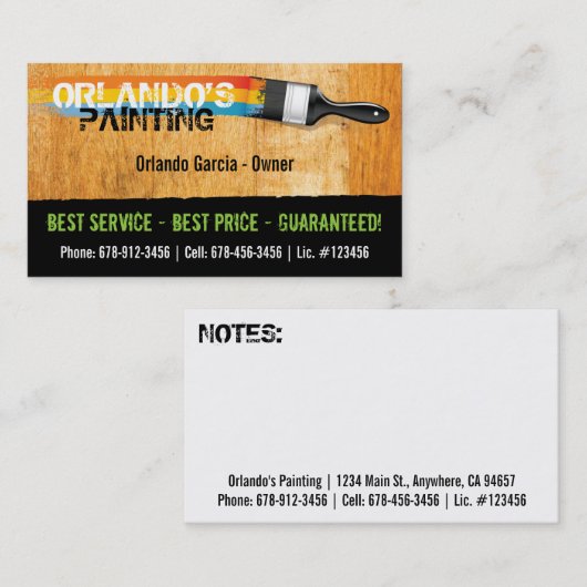 画家の名刺 名刺 (正面/裏面)