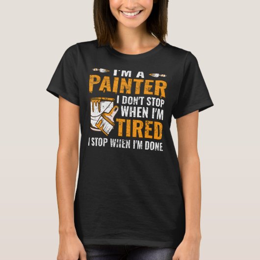 画家の名工の職人の職人の左官絵 Tシャツ (正面)