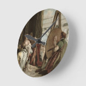 画家の家でアレクサンデルとカンパスペ ラウンド壁時計 (傾斜)