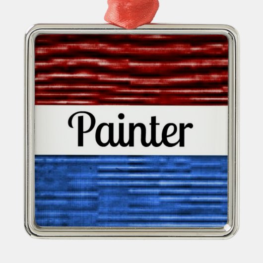 画家の愛国的なクリスマスの装飾 メタルオーナメント (正面)