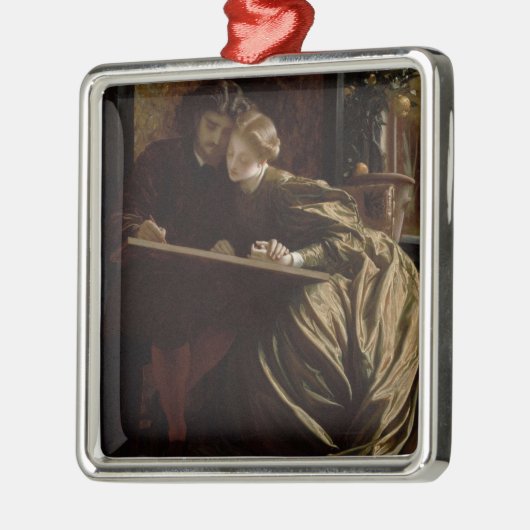 画家の新婚旅行（フレデリック・レイトン著） メタルオーナメント (左)