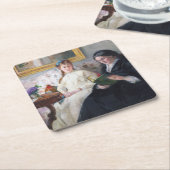 画家の母と妹ベルテ・モリソ スクエアペーパーコースター (アングル)