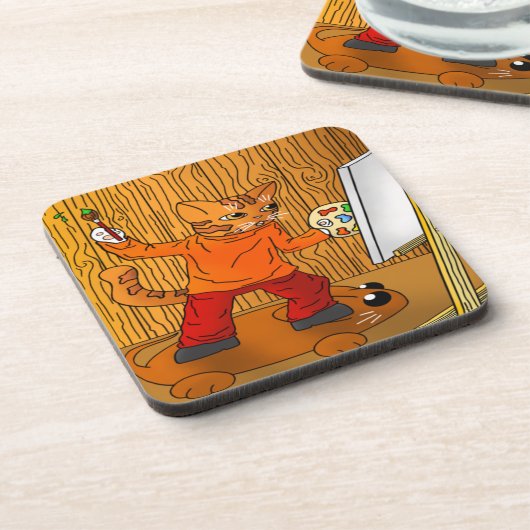 画家の猫 コースター (左側)