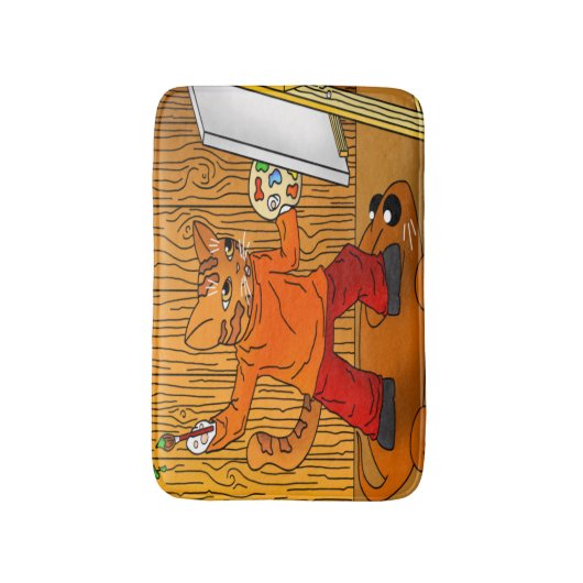 画家の猫 バスマット (正面縦)