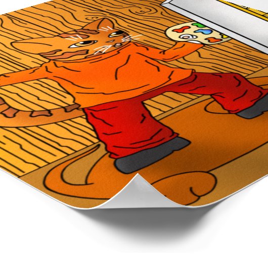 画家の猫 ポスター (角)