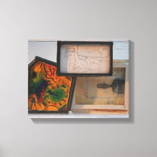 画家へのミニチュアのオマージュK7 1986混合メディアC キャンバスプリント (正面)