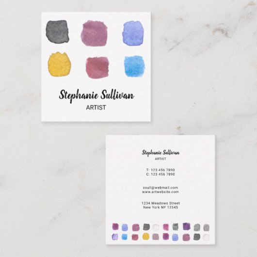 画家アーティストビジネスカード スクエア名刺 (正面/裏面)