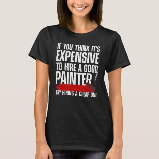 画家カッコいい女男性へ画家絵師絵を描師 Tシャツ (正面)