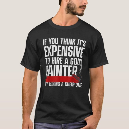 画家カッコいい女男性へ画家絵師絵を描師 Tシャツ (正面)
