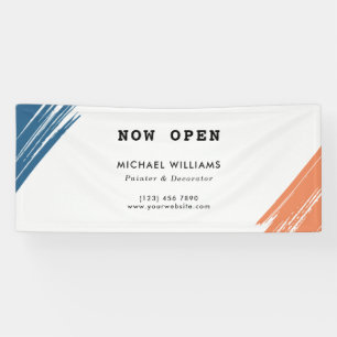 画家クールのモダン筆跡ビジネス 横断幕