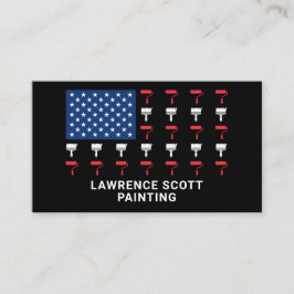 画家絵を描のアメリカ国旗の愛国心 名刺