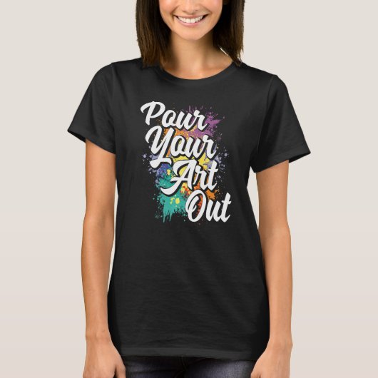 画家絵を描のカラーを絵を描注ぐ Tシャツ (正面)