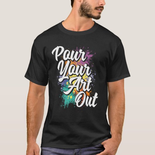 画家絵を描のカラーを絵を描注ぐ Tシャツ (正面)