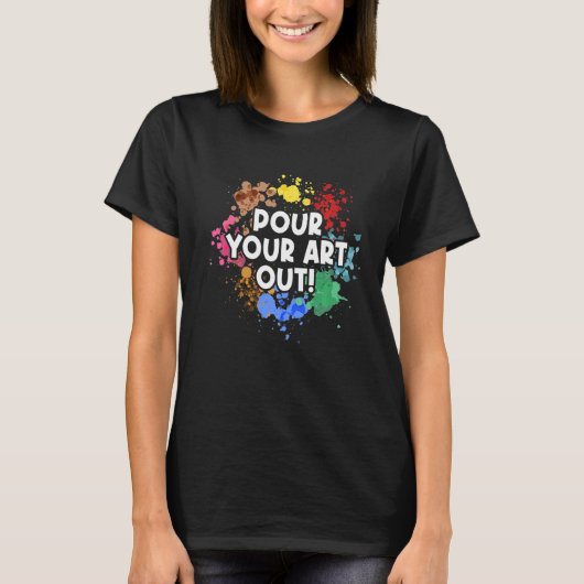 画家絵を描のカラーを絵を描注ぐ Tシャツ (正面)