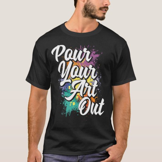 画家絵を描のカラーを絵を描注ぐ Tシャツ (正面)