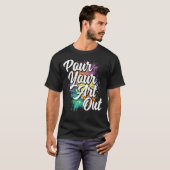 画家絵を描のカラーを絵を描注ぐ Tシャツ (正面フル)