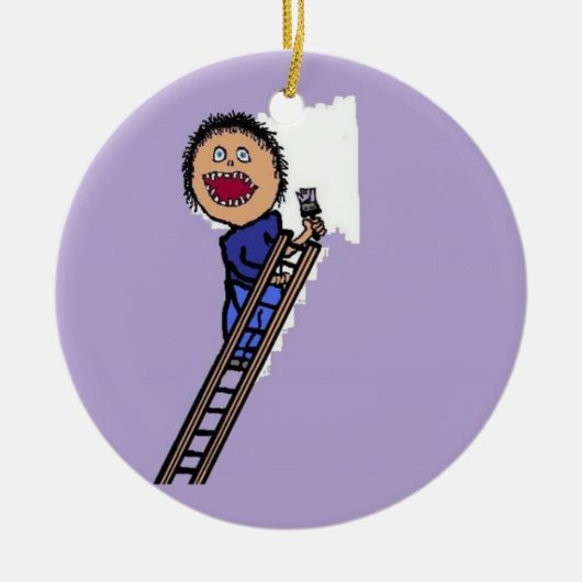 画家絵を描の壁 セラミックオーナメント (正面)