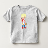 画家絵を描、画家、かわいい男の子、金髪 トドラーTシャツ (正面)