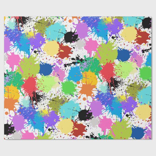 画家（ばちゃばちゃ）跳ねるアーティストギフトラッピング紙転が ラッピングペーパー (フラット)