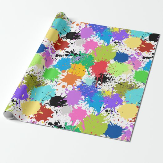 画家（ばちゃばちゃ）跳ねるアーティストギフトラッピング紙転が ラッピングペーパー (アンロールド)
