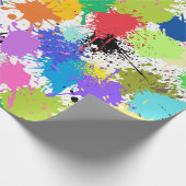 画家（ばちゃばちゃ）跳ねるアーティストギフトラッピング紙転が ラッピングペーパー (角)